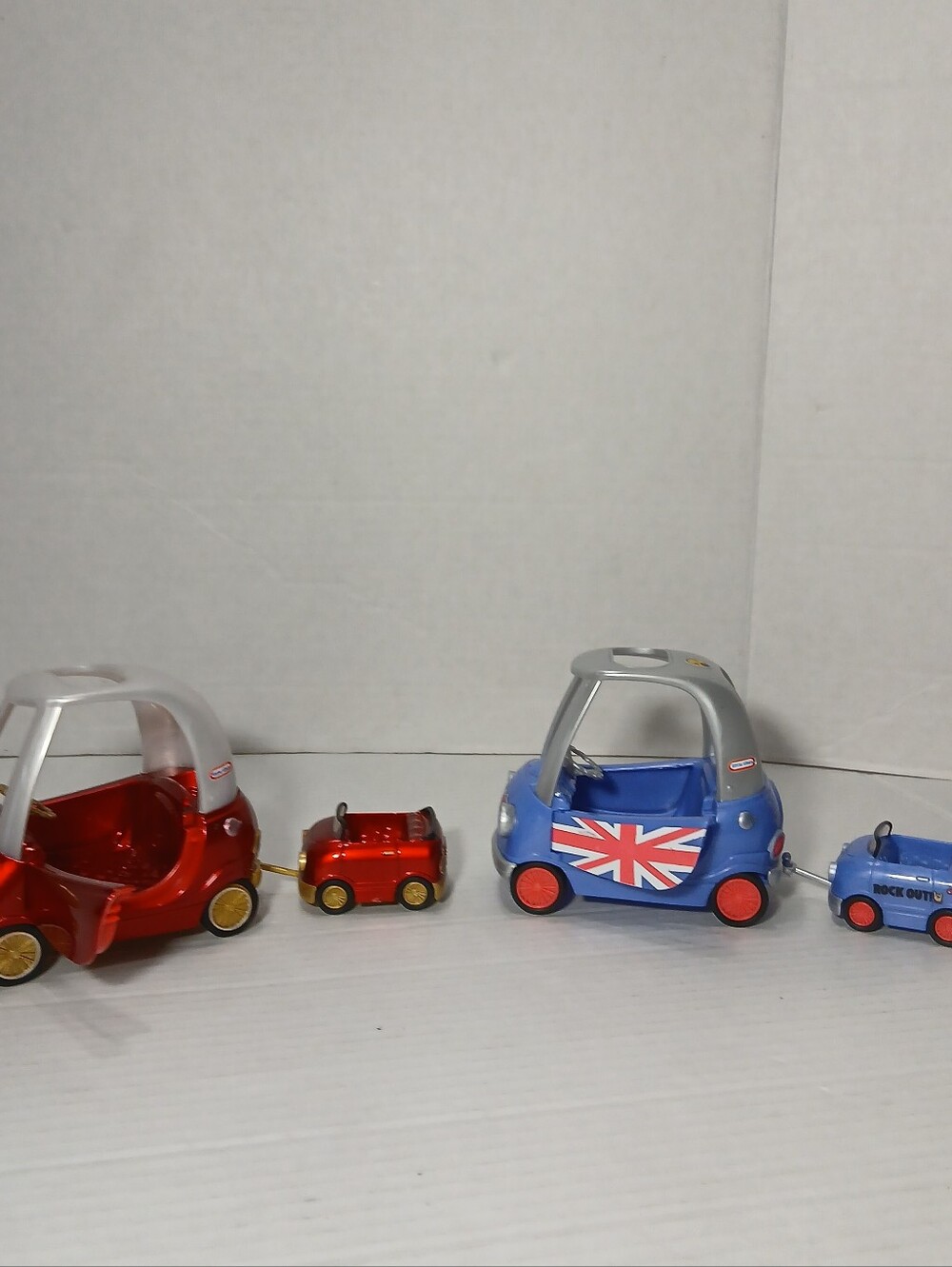 LOL Surprise Little Tikes Cozy Coupe Car w/ Trailer Metallic Red & Blue Coupe